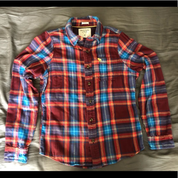 muscle fit flannel shirt
